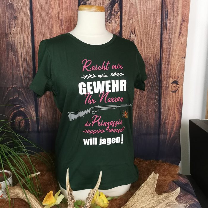 T-Shirt "Prinzessin will jagen grün