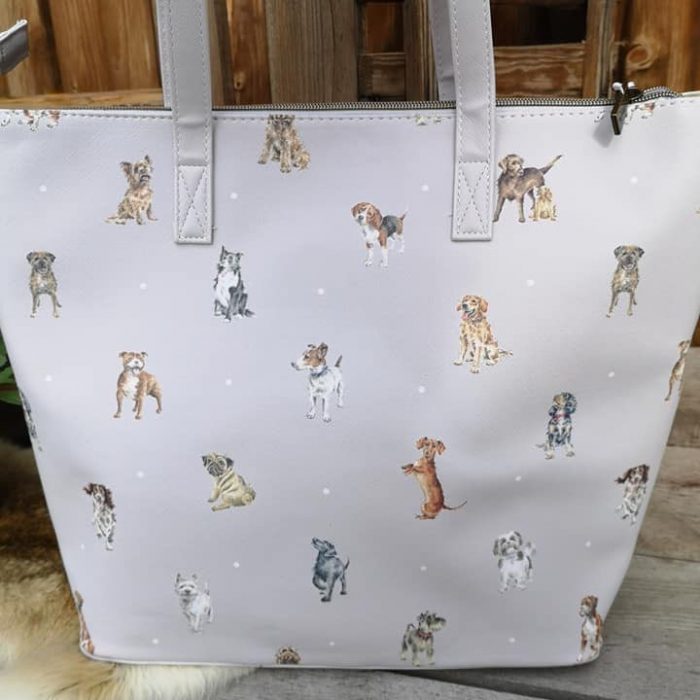 Shopping-Bag mit Hundemotiv (grau)